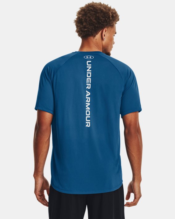 Men's UA Tech™ Reflective Short Sleeve in Blue image number 1